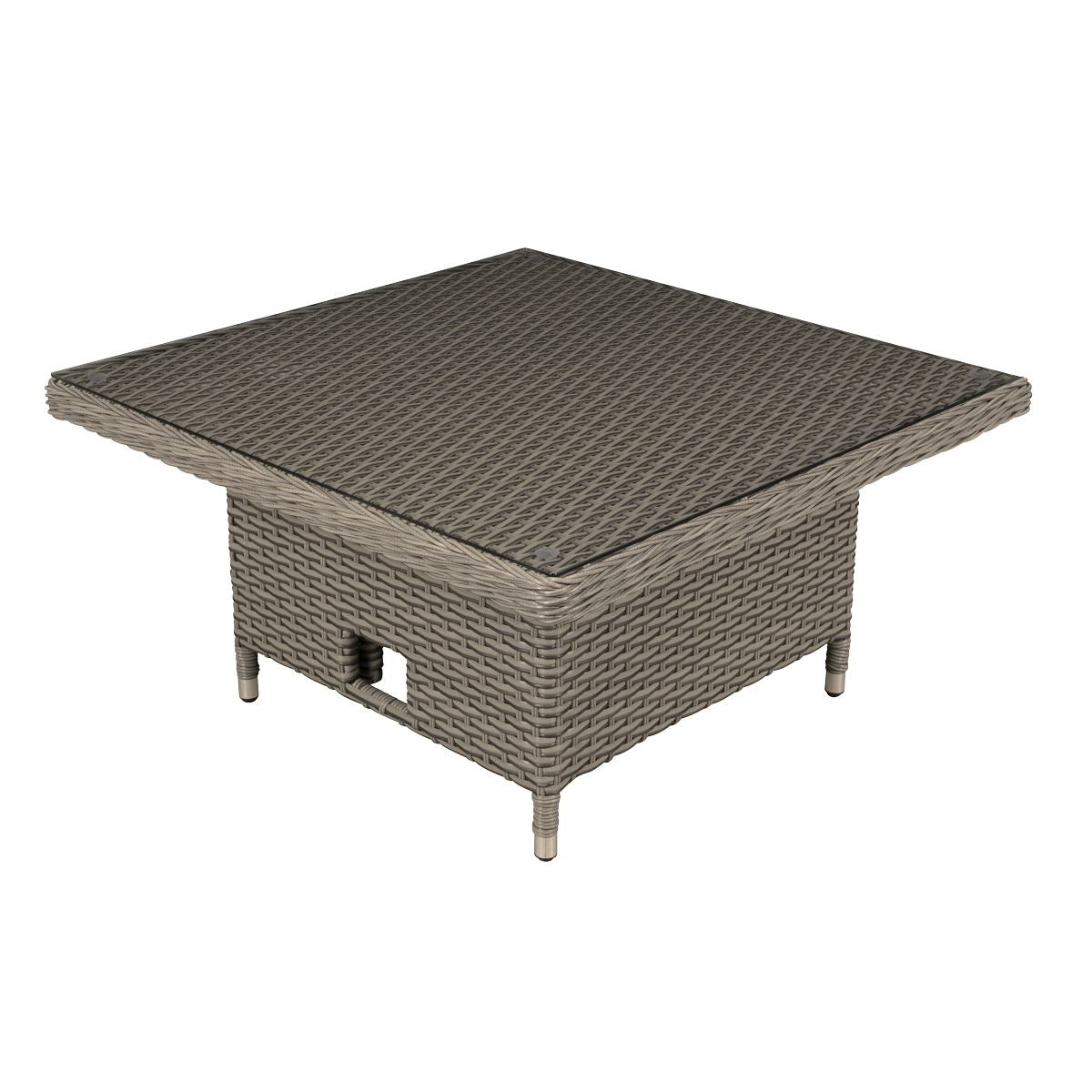 Dellonda Chester Rattan Wicker Adjustable Outdoor Dining Table, Brown
