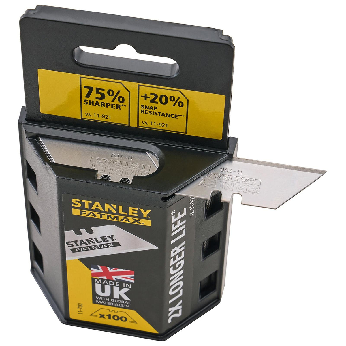 Stanley FatMax® Heavy Duty Utility Knife Blades (Dispenser of 100) FMHT11700-9  White Rose Tools