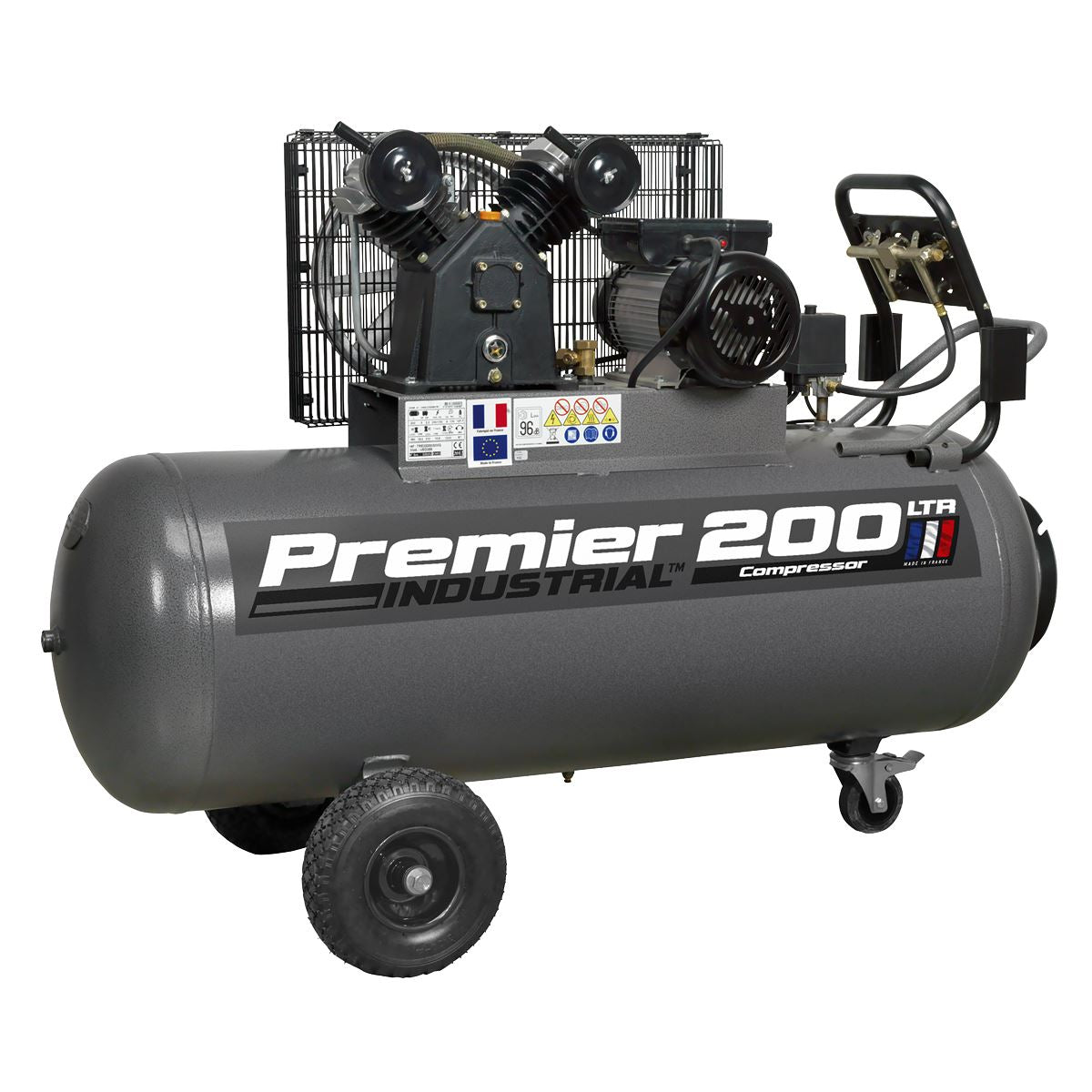 Sealey Premier 200L Belt Drive Air Compressor with Front Control Panel 3hp