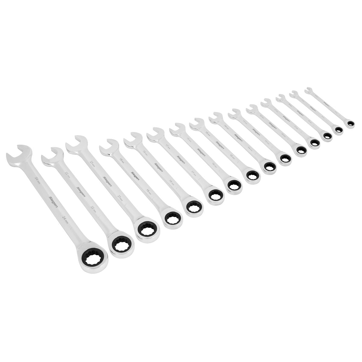 Siegen by Sealey Combination Ratchet Spanner Set 15pc Metric