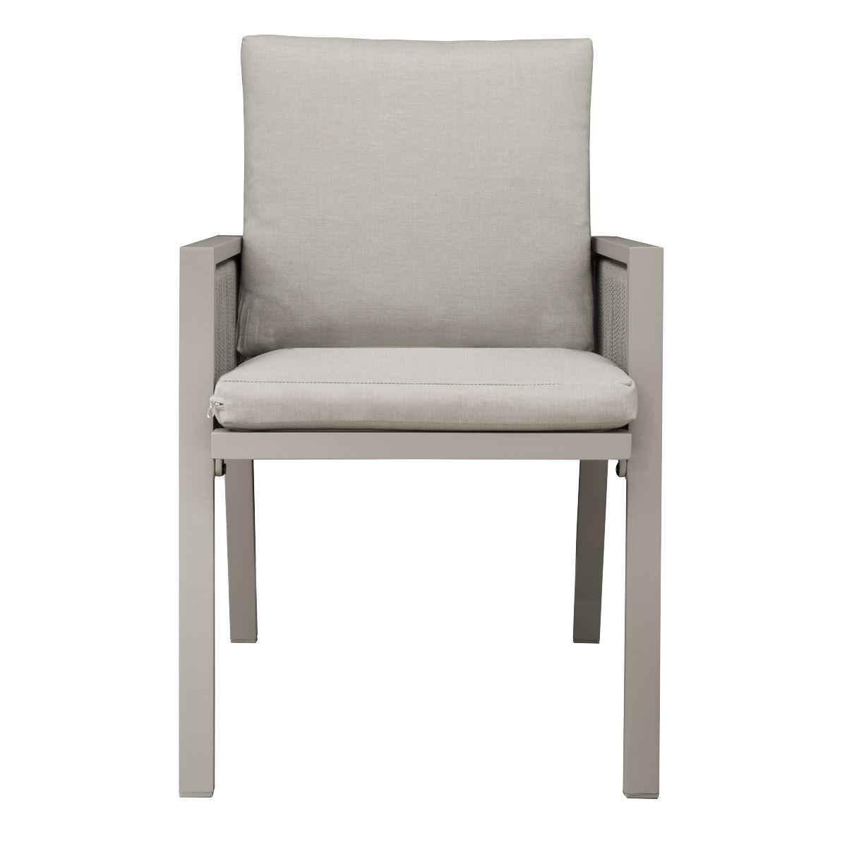 Dellonda Fusion Garden/Patio Dining Chair with Armrests, Set of 6, Light Grey - DG49