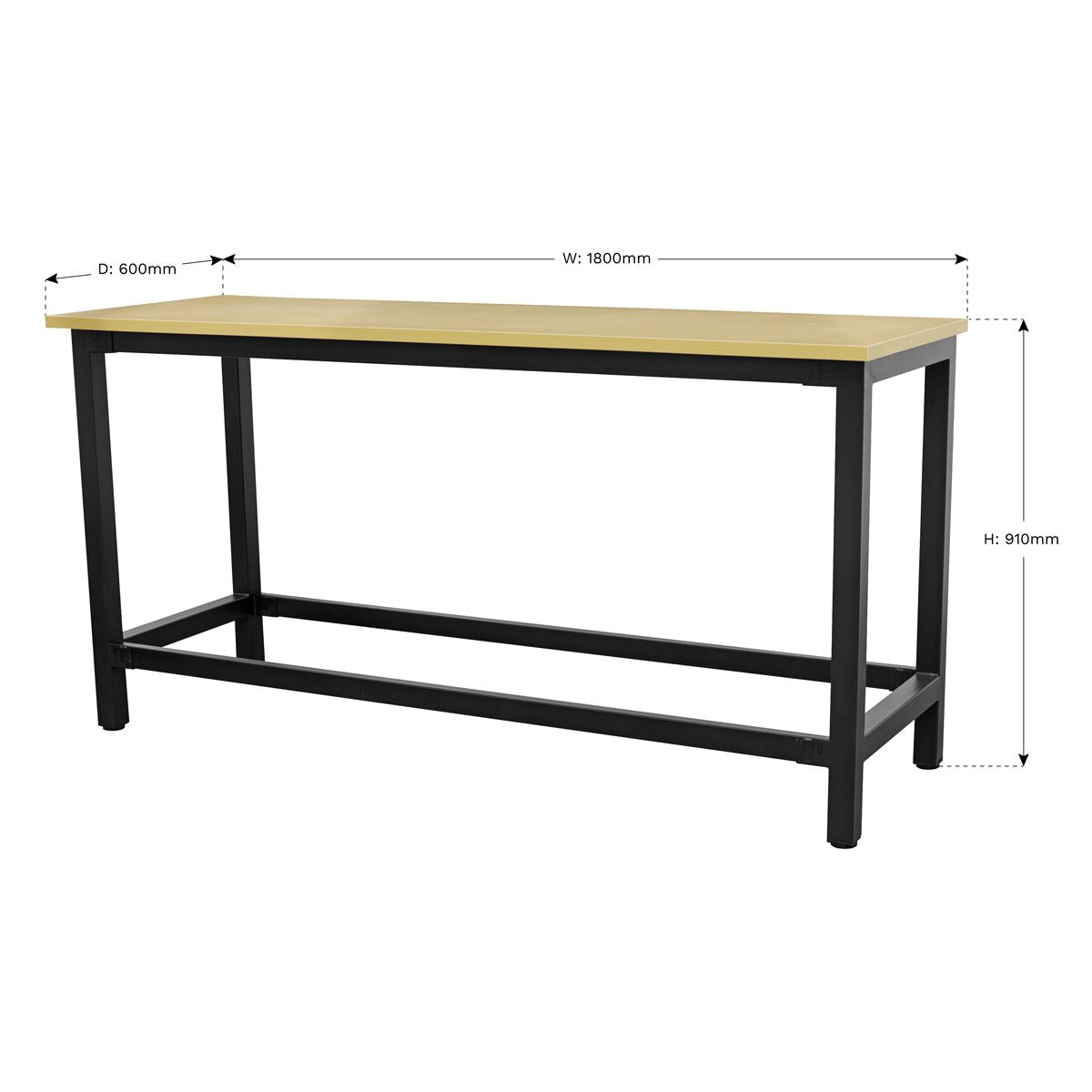 Sealey Workbench 1.8m Steel with 25mm MDF Top
