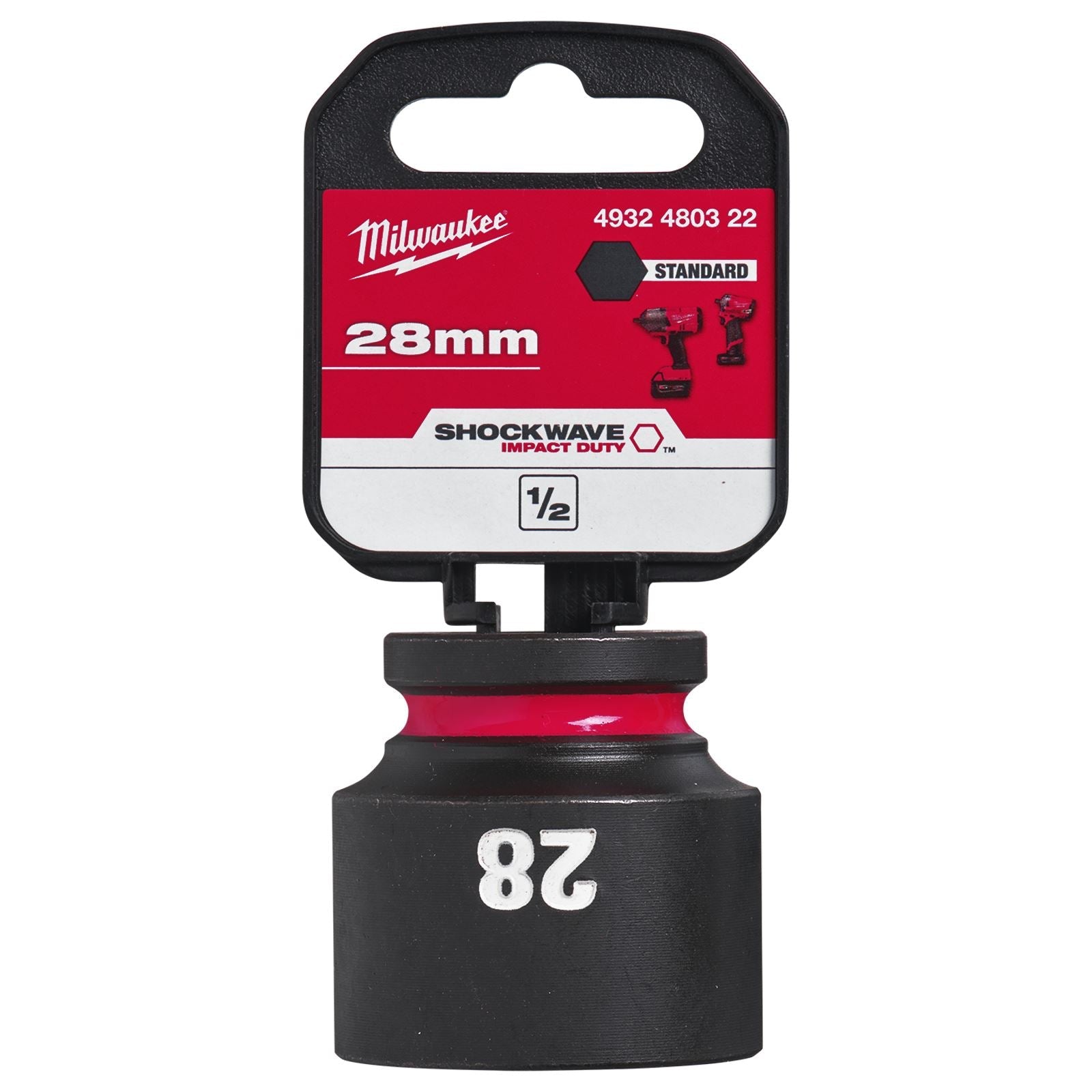 Milwaukee Impact Sockets Standard 1/2" Drive 8-32mm SHOCKWAVE Impact Duty 