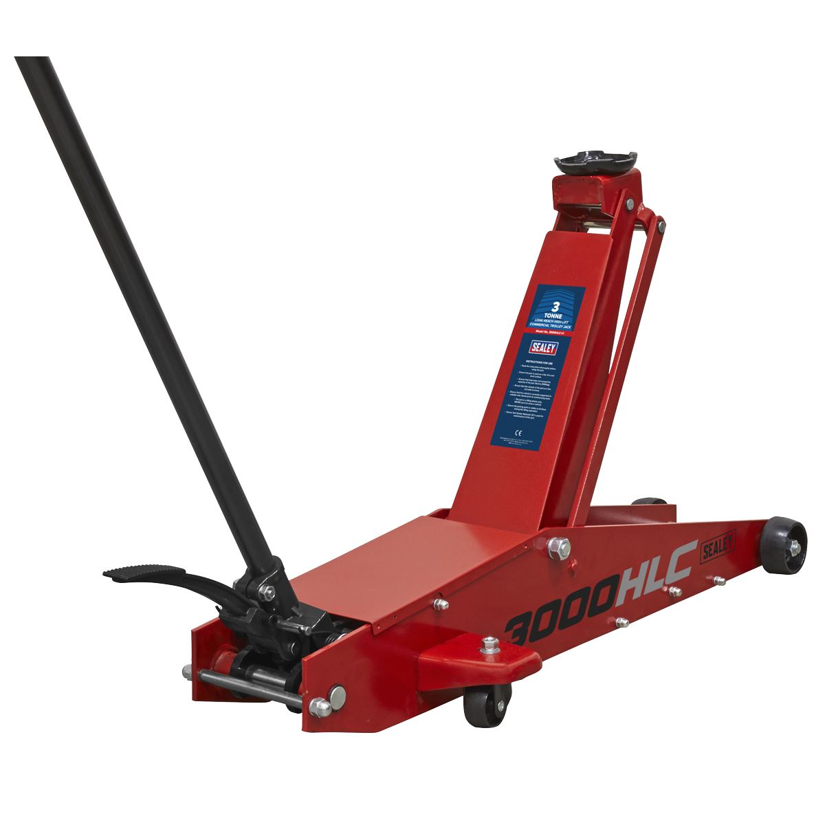 Sealey Premier Premier Long Reach High Lift Trolley Jack 3 Tonne