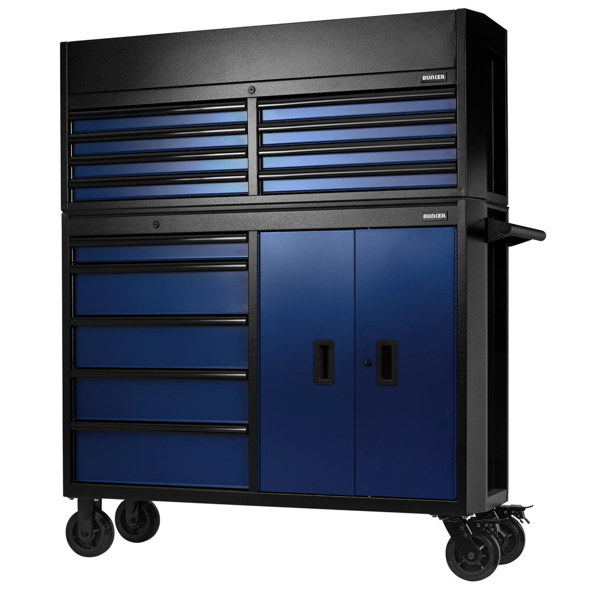 BUNKER 13 Drawer Combined Roller Cabinet and Tool Chest 52" Blue 24254  White Rose Tools