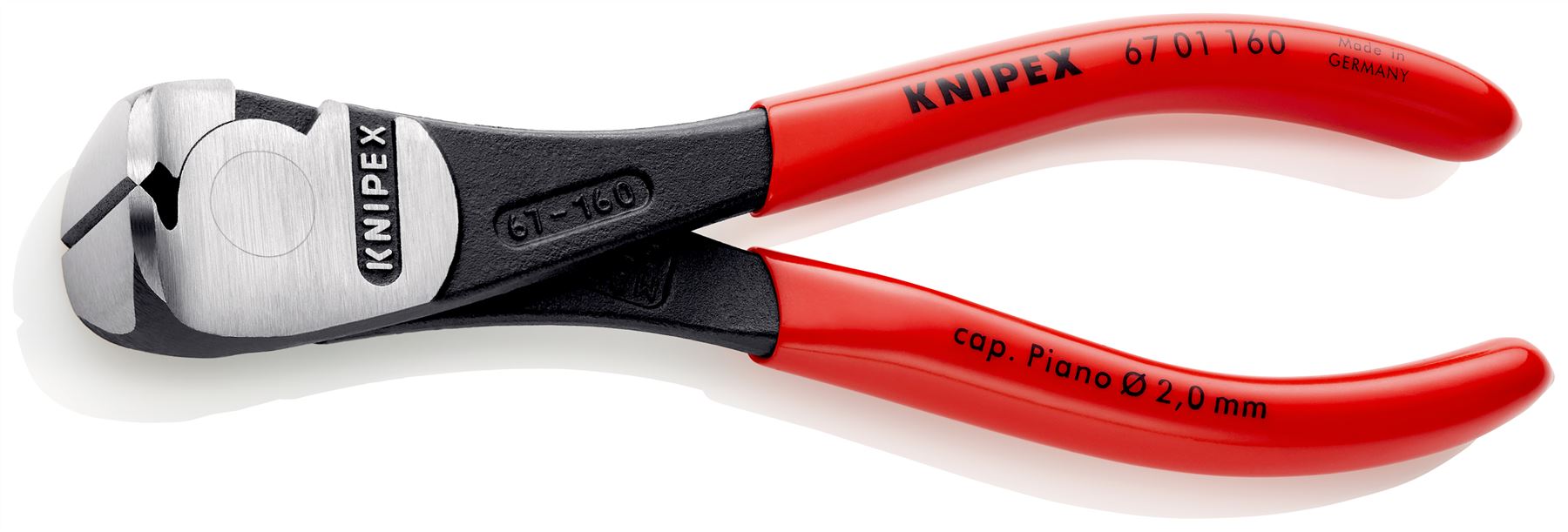 KNIPEX End Cutting Pliers Nipper High Leverage 160mm Plastic Coated 67 01 160