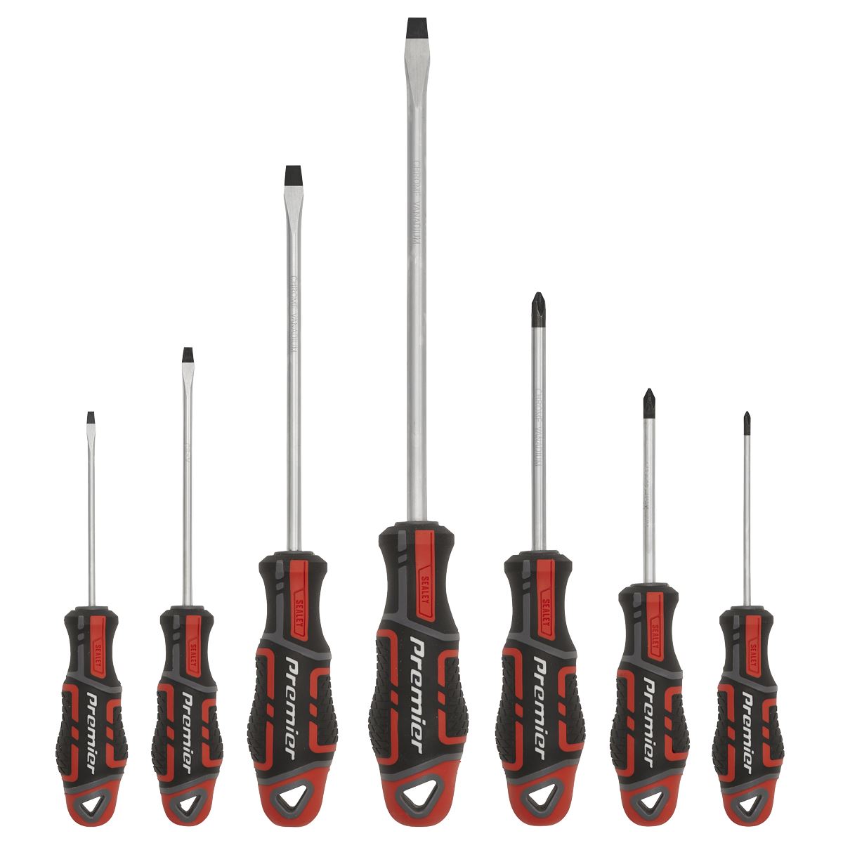 Sealey Premier Screwdriver Set 7pc GripMAX® - Red