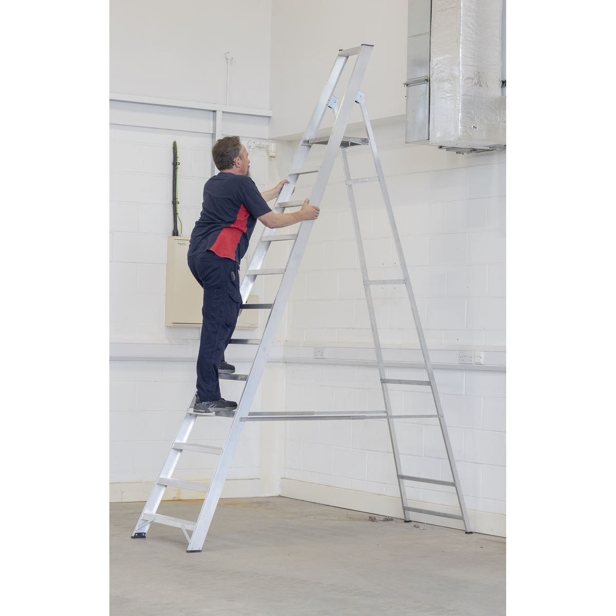 Sealey Aluminium Step Ladder 12-Tread Industrial BS EN 131