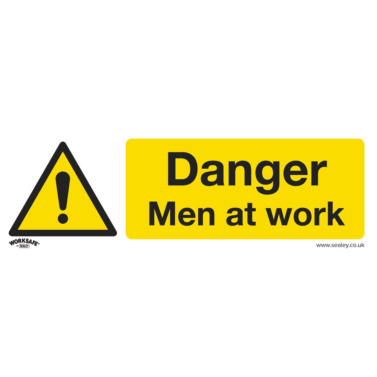 Worksafe by Sealey Warning Safety Sign - Danger Men At Work - Self-Adhesive Vinyl - Pack of 10 