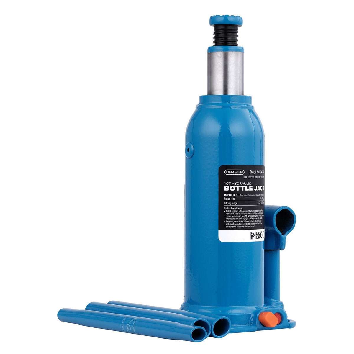 Draper Hydraulic Bottle Jack 10 Tonne 36366  White Rose Tools