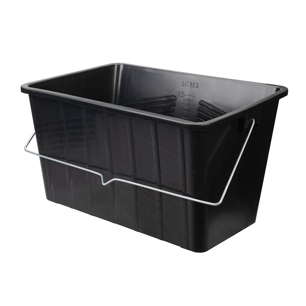 Silverline Rectangular Paint Scuttle Black 15Ltr 977993