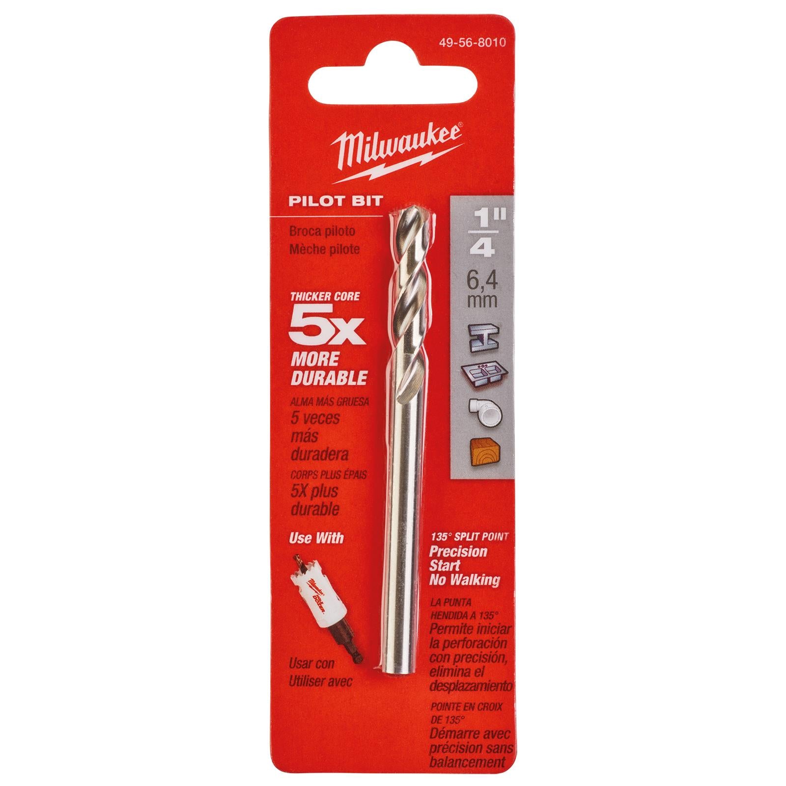 Milwaukee Holesaw Pilot Drill Bit 6mm x 89mm HSS Ground