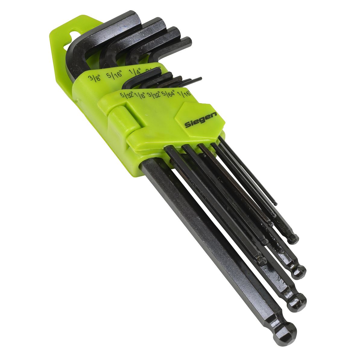 WRT Siegen Hex Key Set Ball-End Long Imperial Measurement Allen Work Tool 9pc