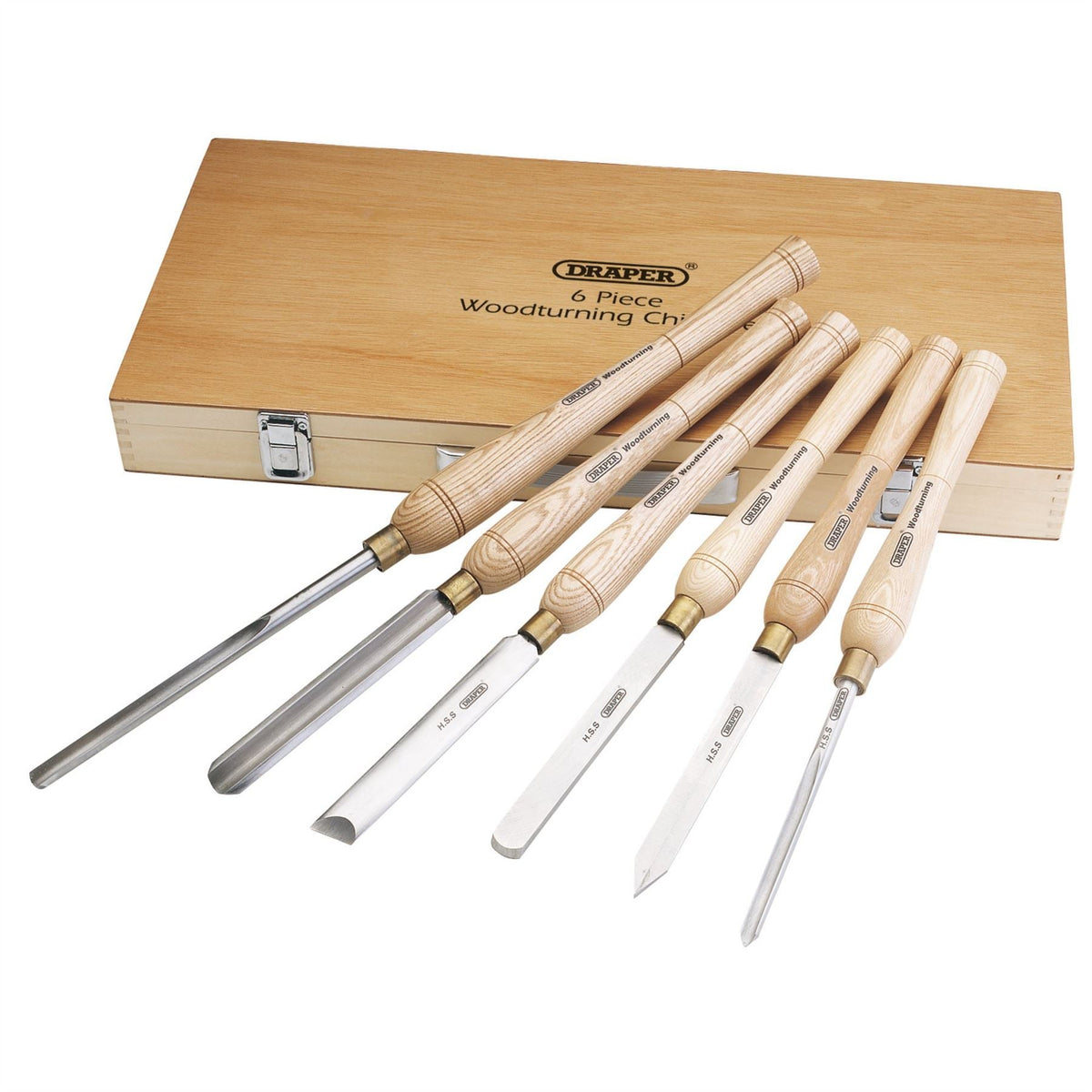 Draper HSS Woodturning Chisel Set (6 Piece) 58697  White Rose Tools