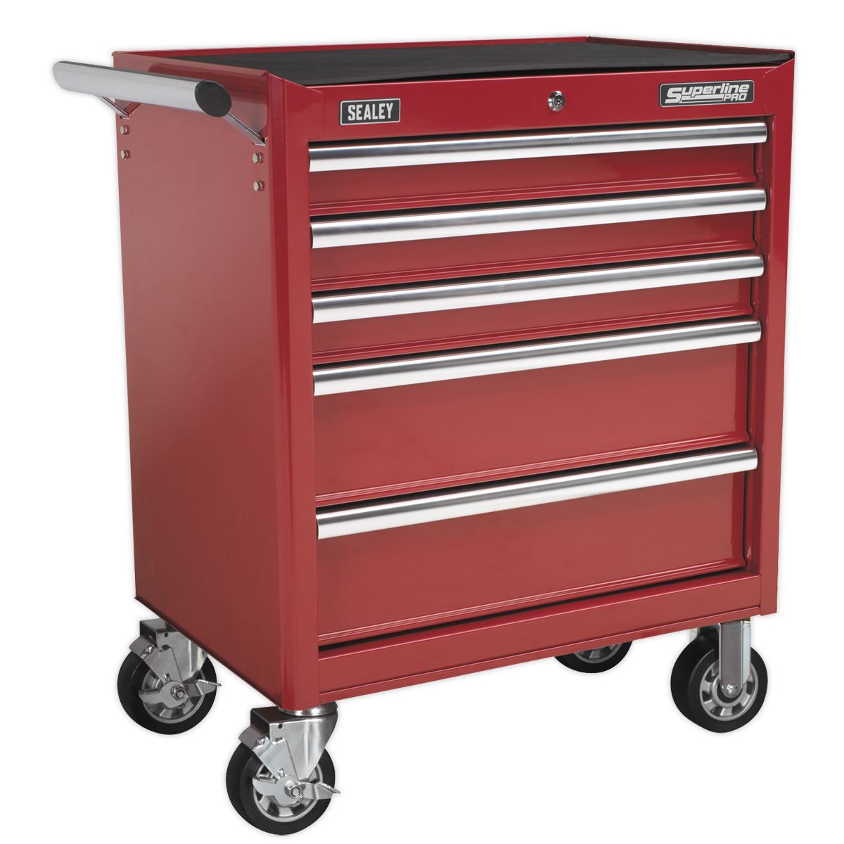 Sealey Superline Pro Topchest & Rollcab Combination 10 Drawer with Ball-Bearing Slides - Red with 148pc Tool Kit 
