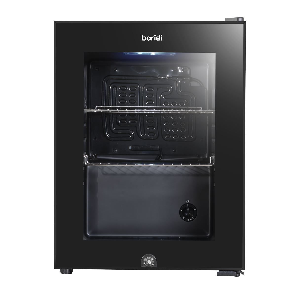 Baridi 40L Drinks Mini Fridge with LED Light, Black and Glass Door