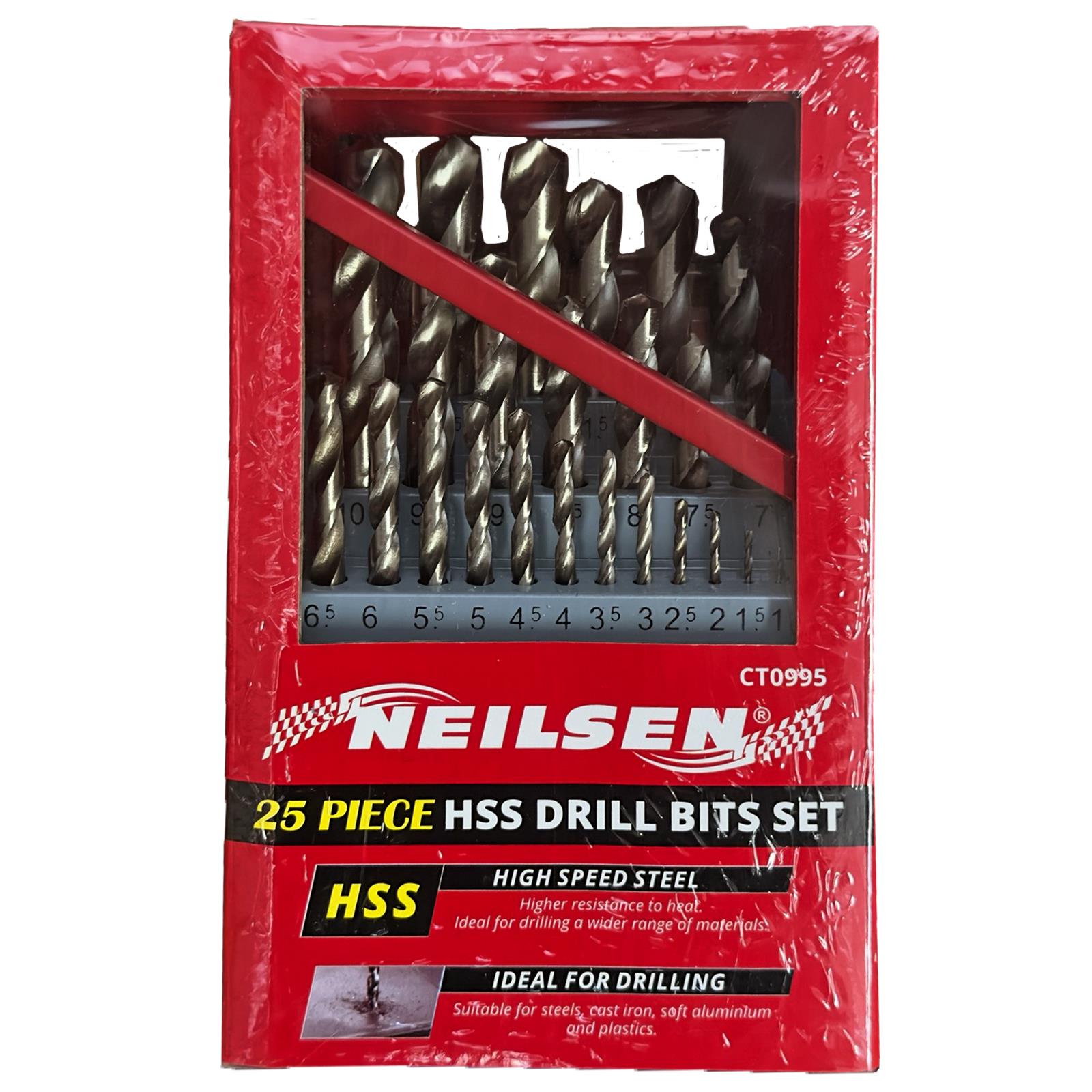 Neilsen HSS Drill Bit Set Metal 1-13mm Split Point High Speed Steel Copper Brass