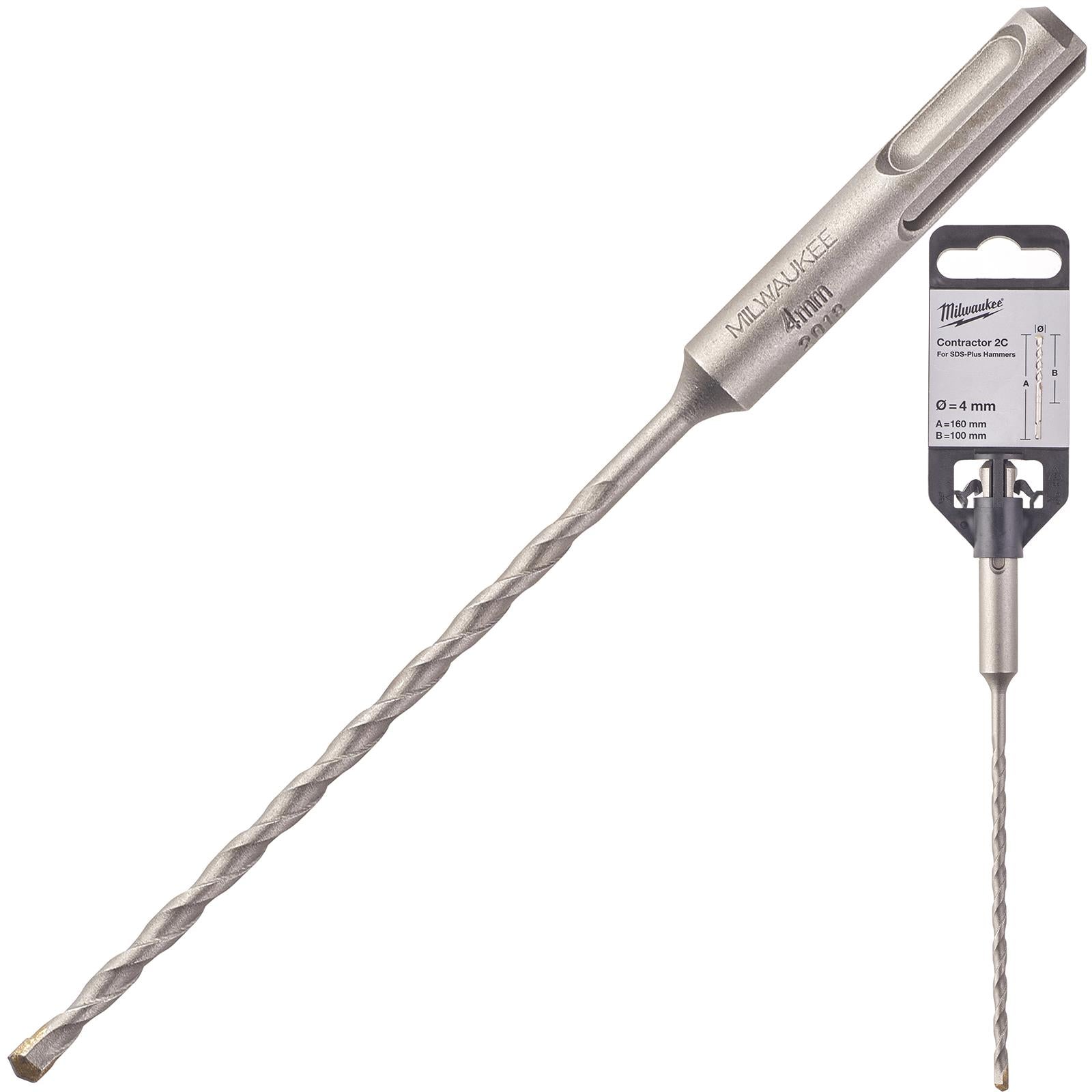 Milwaukee SDS Plus Contractor Hammer Drill Bits 2 Cut 