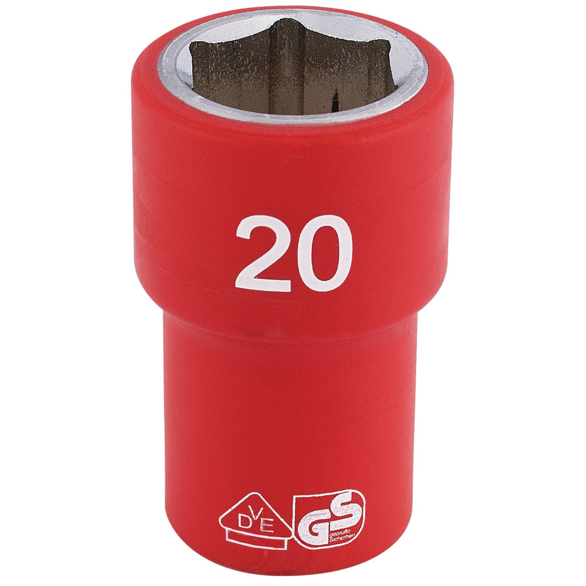 Draper Expert Fully Insulated VDE Socket 1/2" Sq. Dr. 20mm 31882  White Rose Tools