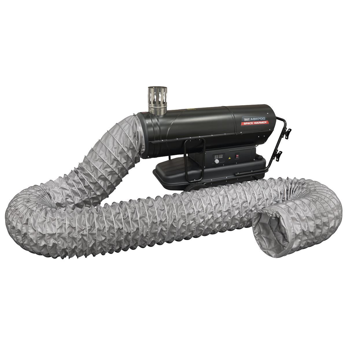 Sealey Space Warmer® Indirect Kerosene Diesel Heater 170,000Btu/hr with 5M Ducting  White Rose Tools