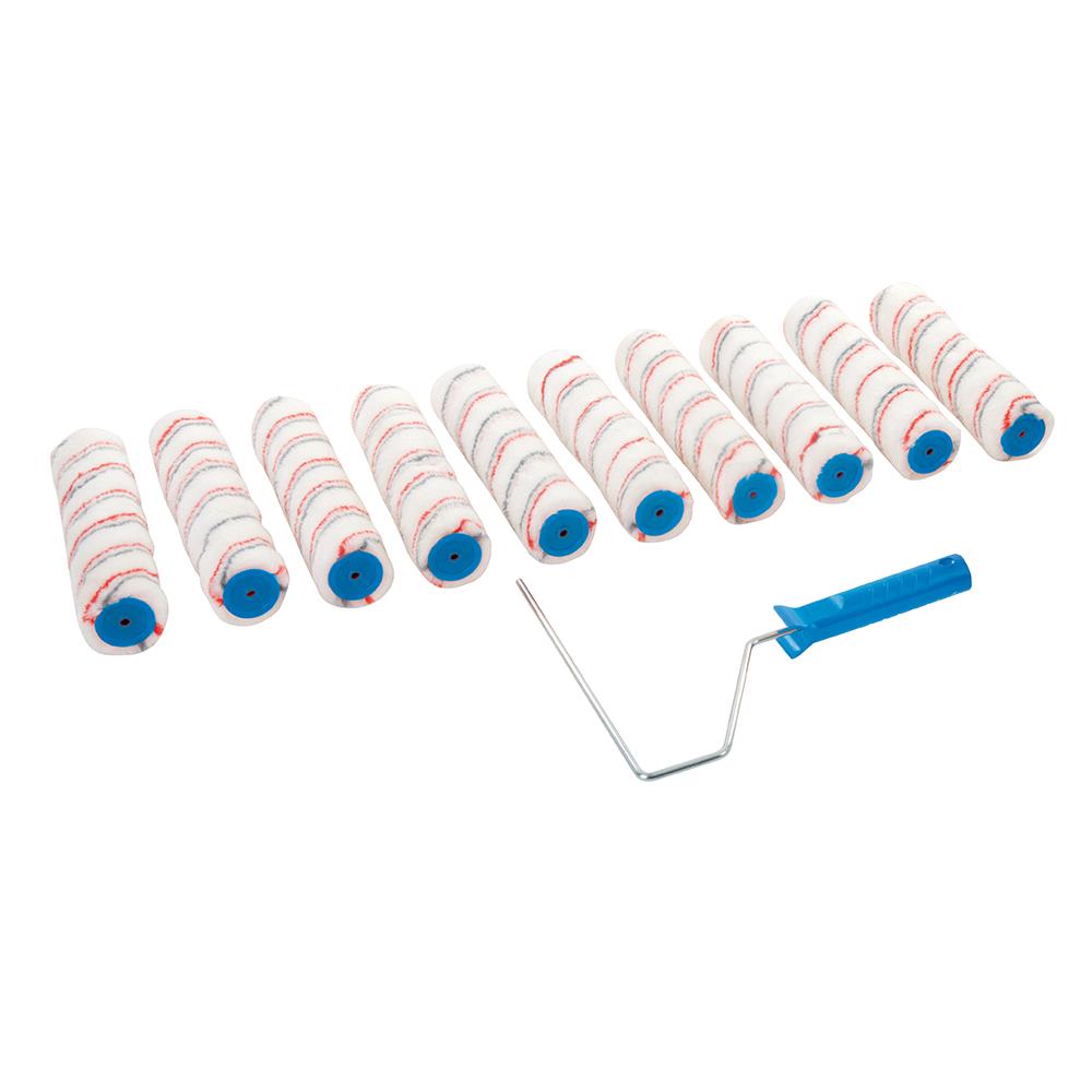 Silverline Paint Roller Frame & 10 Sleeves Painting Decorating 10" (254mm)