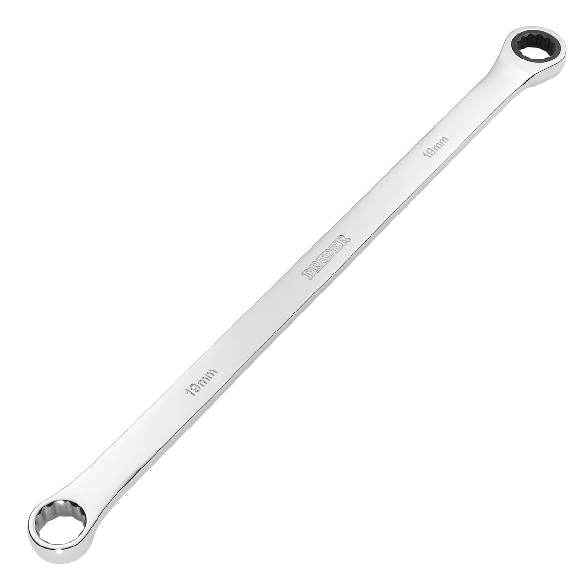Draper HI-TORQ® Metric Extra-Long Double Ring Ratchet Spanner 19mm 27777  White Rose Tools