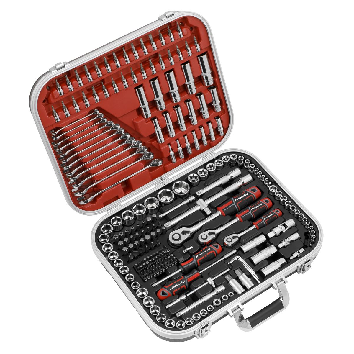 Sealey Premier Socket Set 216pc 1/4", 3/8" & 1/2"Sq Drive WallDrive®