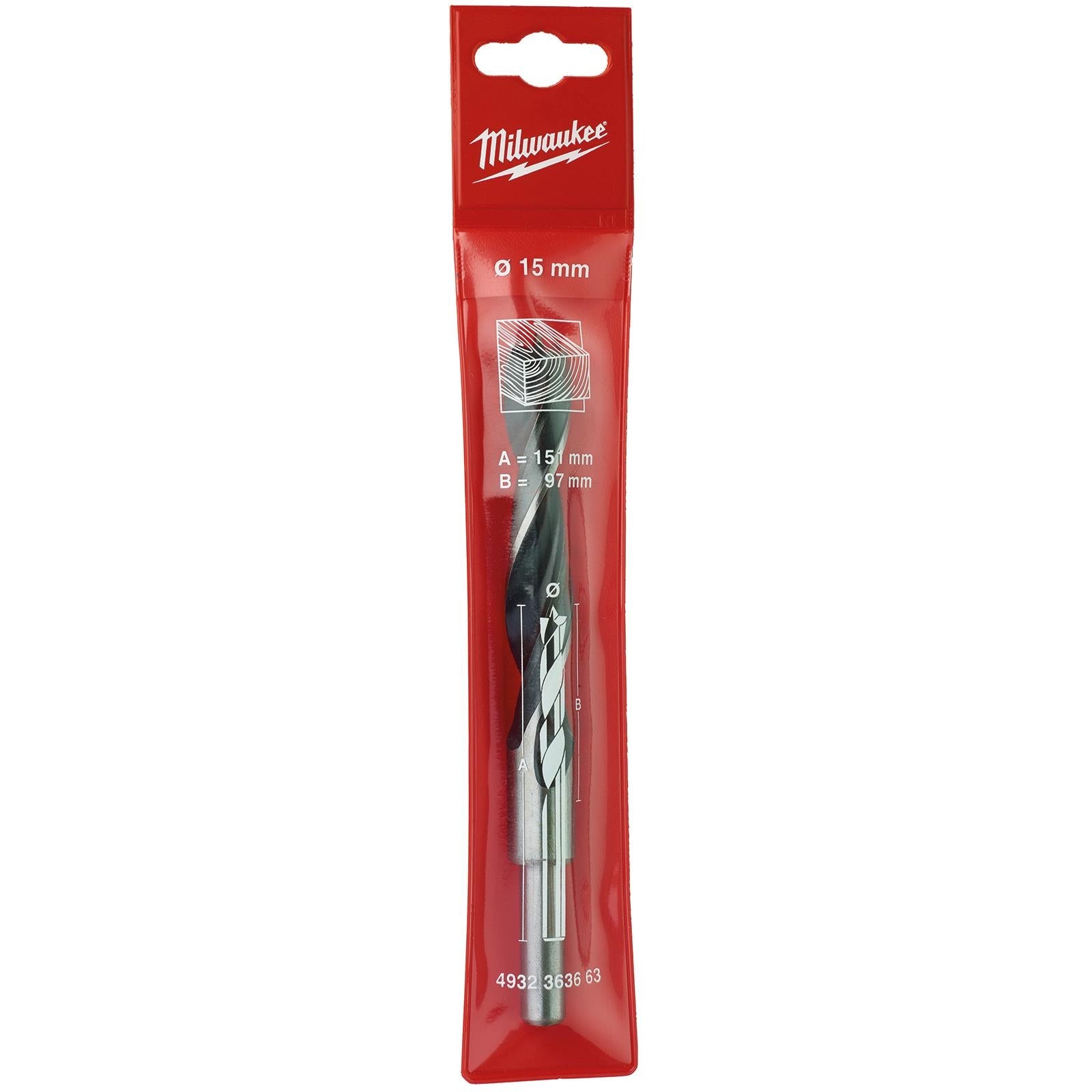 Milwaukee Lip and Spur Brad Point Wood Drill Bits 