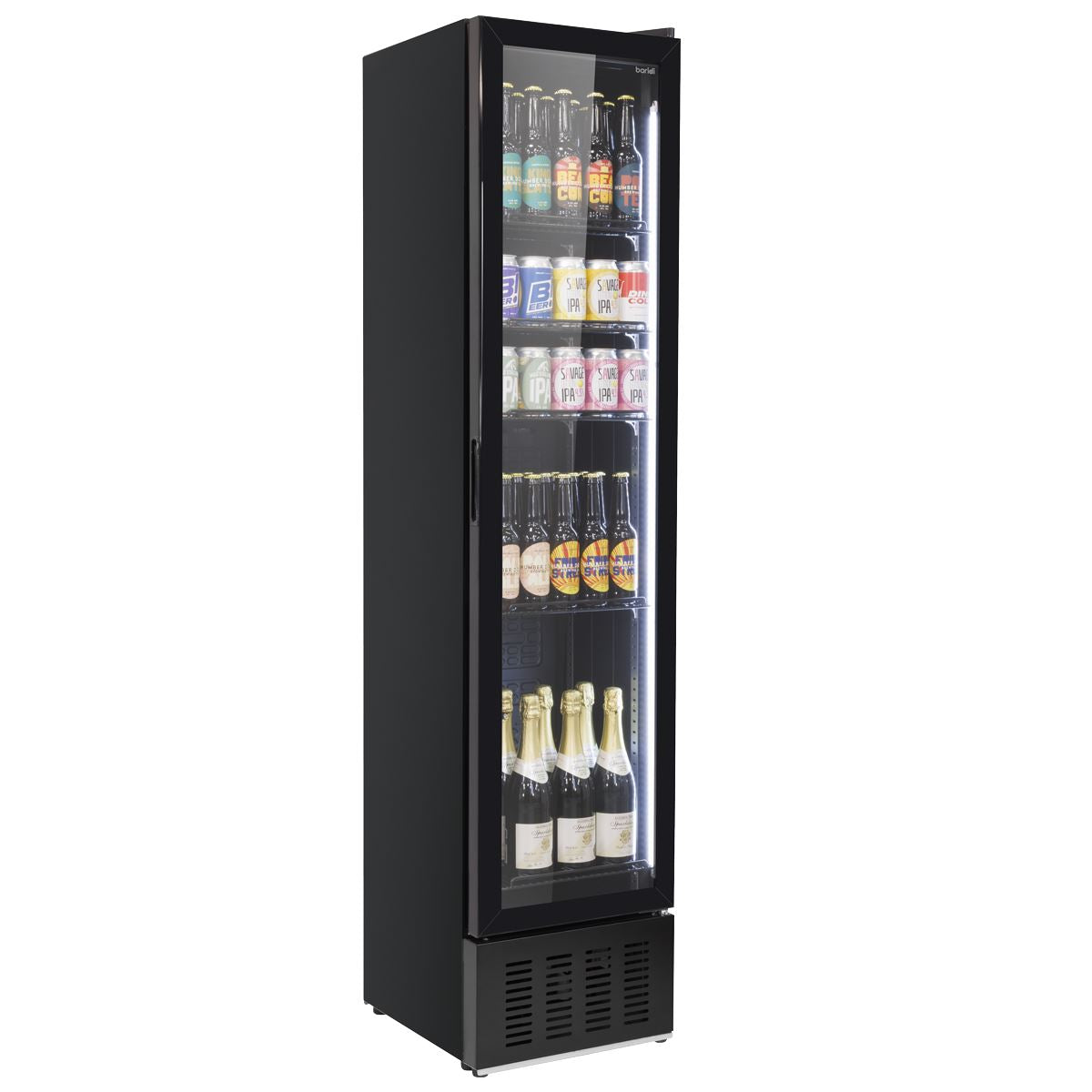 Baridi Tall Drinks/Bar Fridge with Digital Controls & Auto Defrost 160L - Black  White Rose Tools