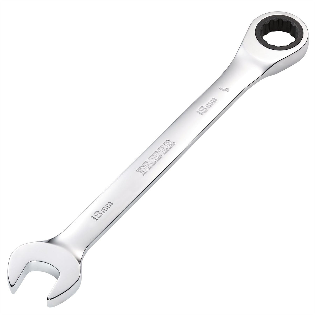 Draper Metric Ratcheting Combination Spanner 18mm 31015  White Rose Tools