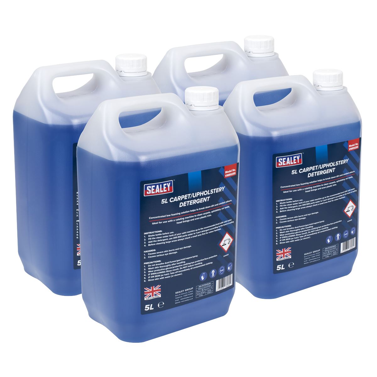 Sealey Carpet/Upholstery Detergent 5L Pack of 4 
