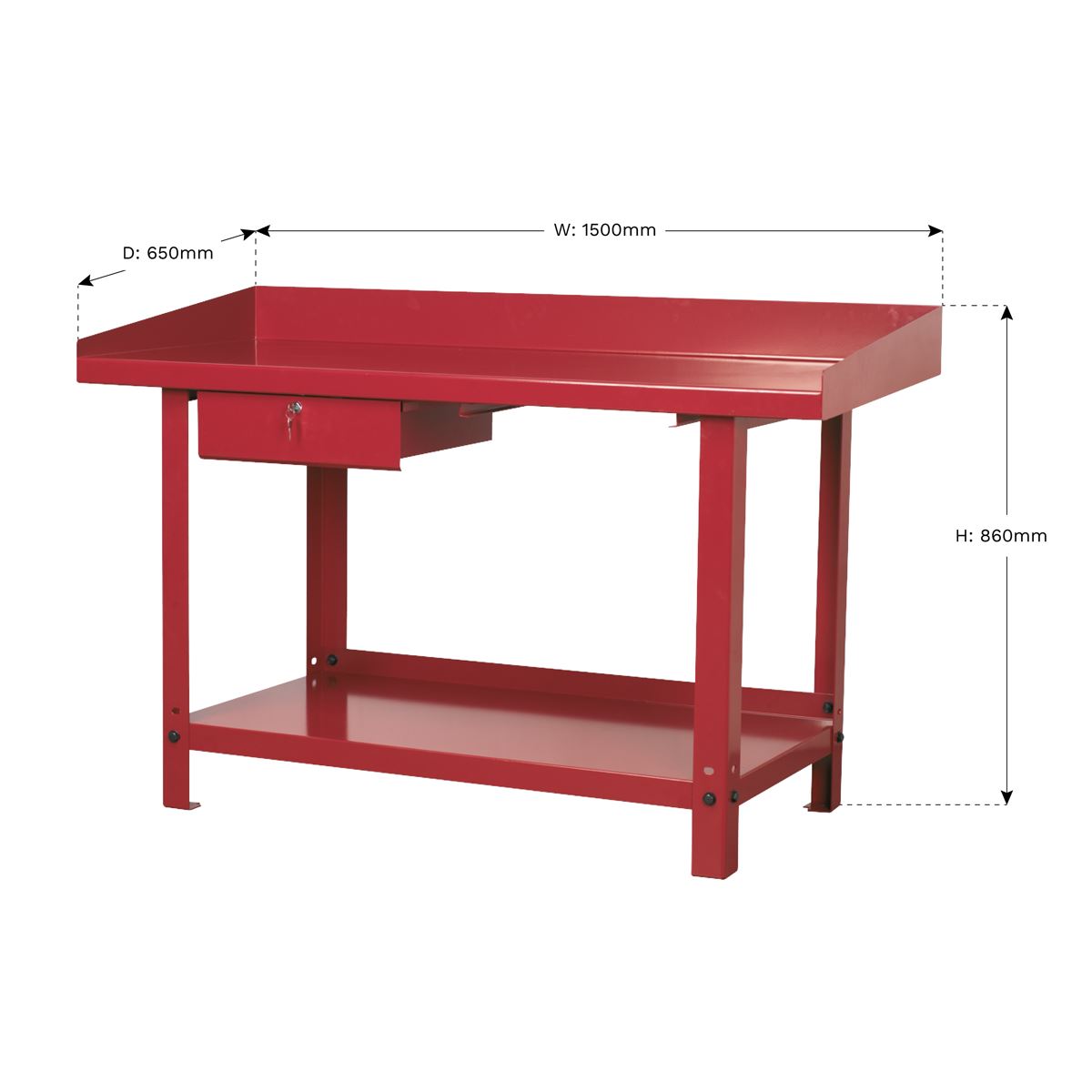 Sealey Workbench Steel 1.5m with 1 Drawer