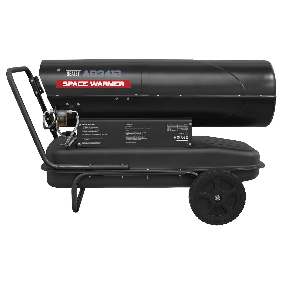 Sealey Space Warmer® Kerosene/Diesel Heater with Wheels 340,000Btu/hr