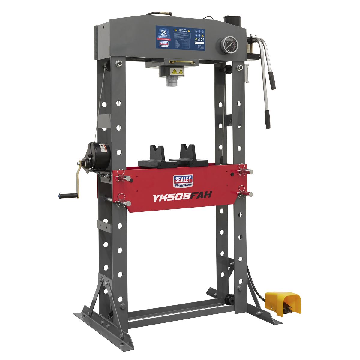 Sealey Premier Premier Air/Hydraulic Floor Type Press with Foot Pedal 50 Tonne