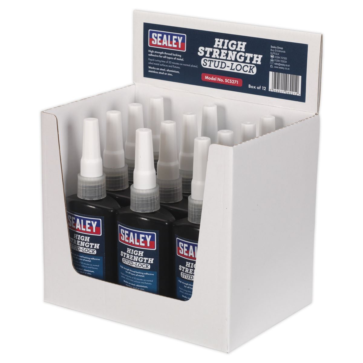 Sealey Stud Lock High Strength 50ml Pack of 12 