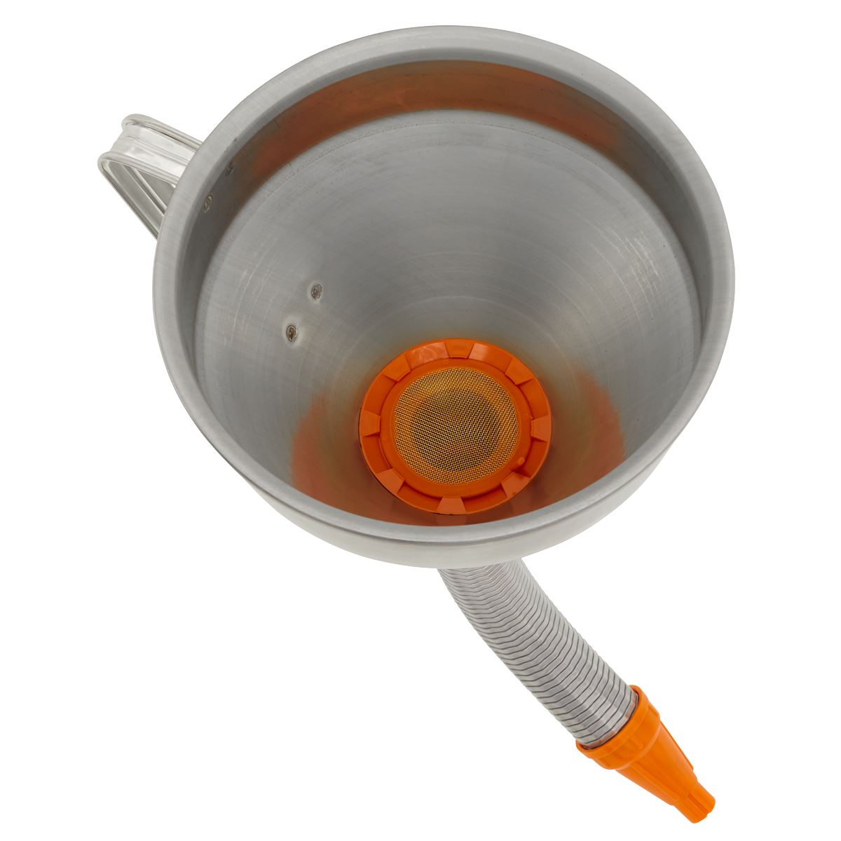Sealey Funnel Metal with Flexible Spout & Filter Ø200mm