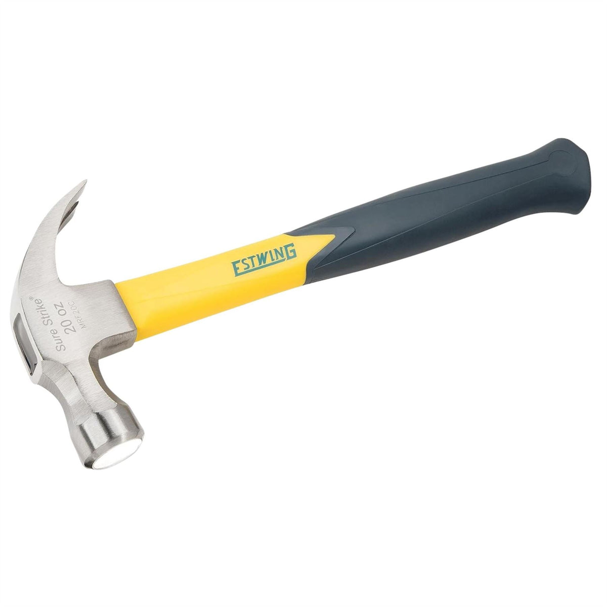Estwing EMRF20C Sure Strike Curved Claw Hammer with Fibreglass Handle 20oz/567g 24082  White Rose Tools