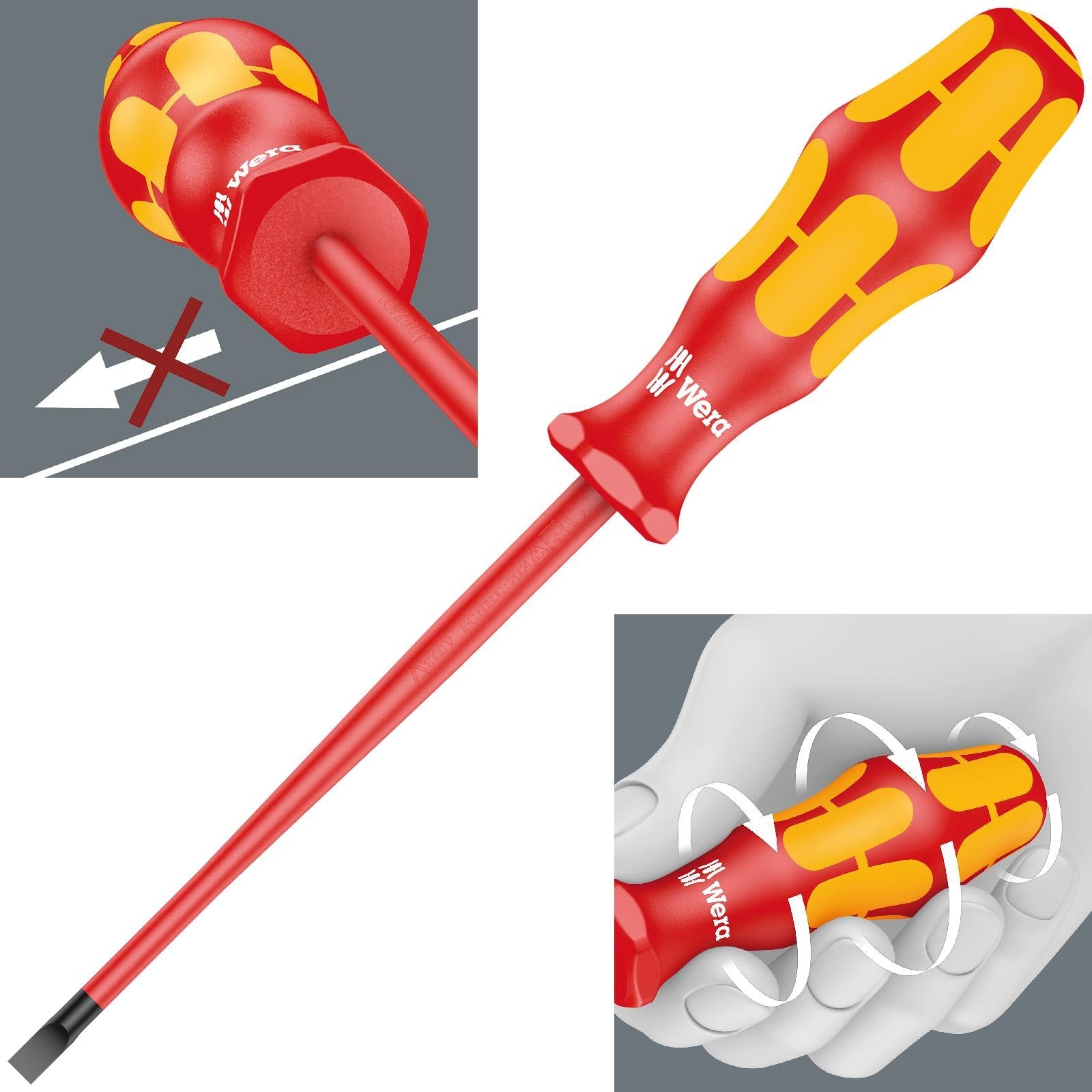 Wera Kraftform Plus VDE Slimline Screwdriver 1000V Slotted Phillips Pozi 