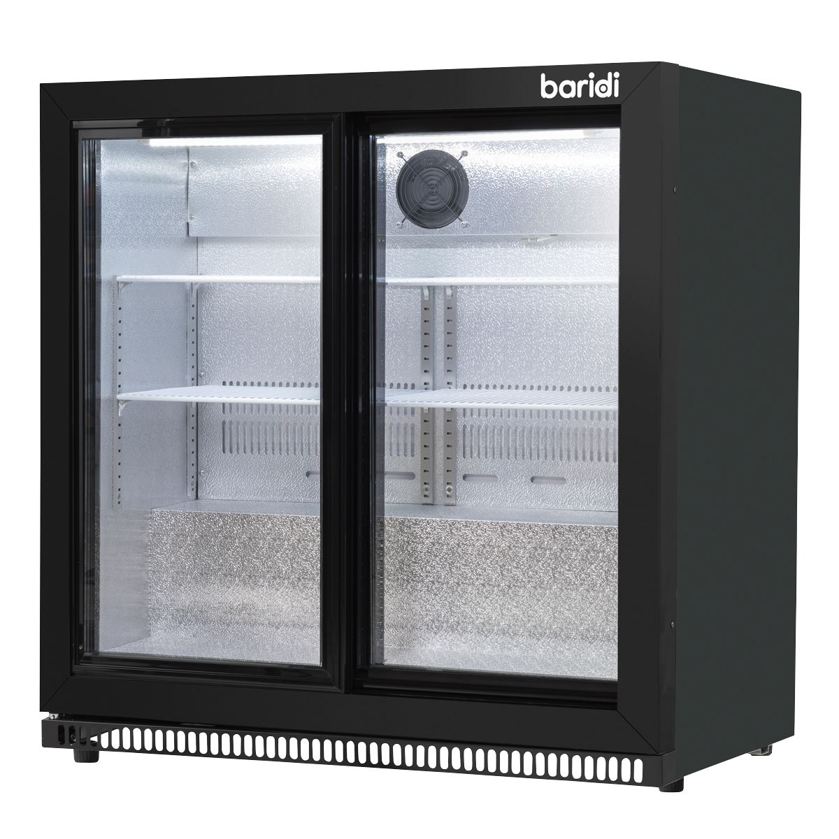 Baridi Back Bar Drinks Fridge/Cooler with Double Sliding Doors, 190L Capacity