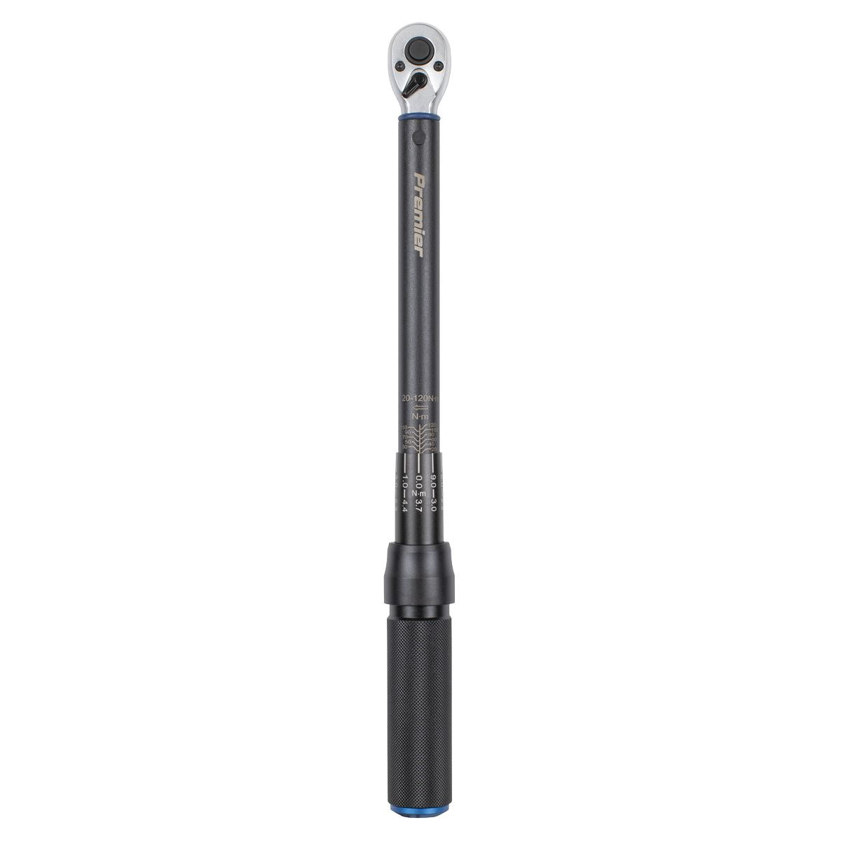 Sealey Premier Black Torque Wrench Micrometer Style 3/8"Sq Drive Calibrated 20-120Nm - Premier Black  White Rose Tools