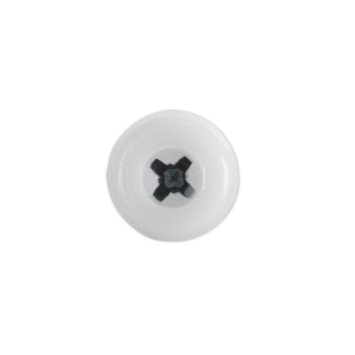 Sealey Numberplate Screw Plastic Enclosed Head 4.8 x 18mm White Pack of 50