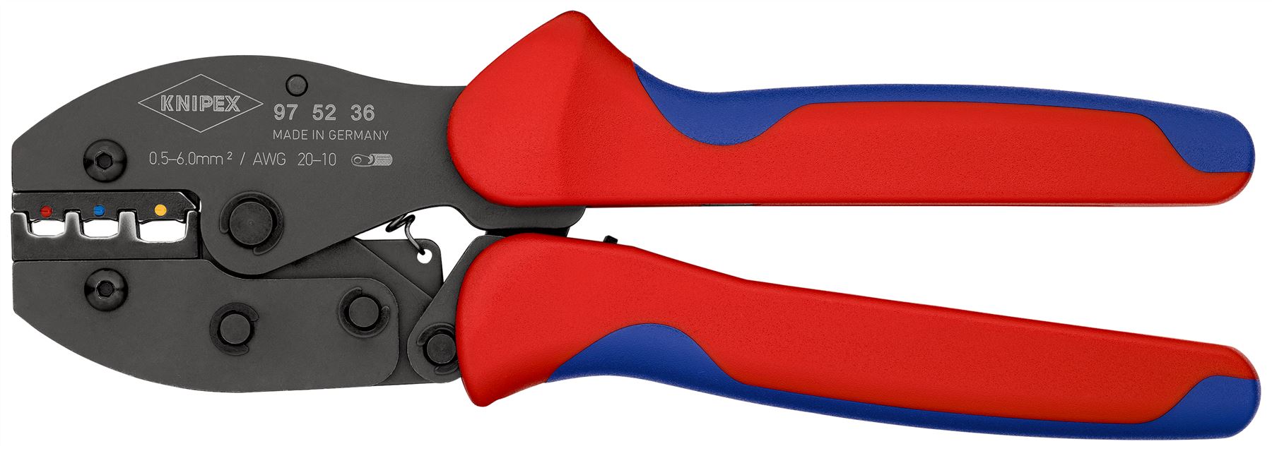 KNIPEX PreciForce Crimping Pliers for Insulated Connectors 0.5-6.0mm² 220mm 97 52 36 SB