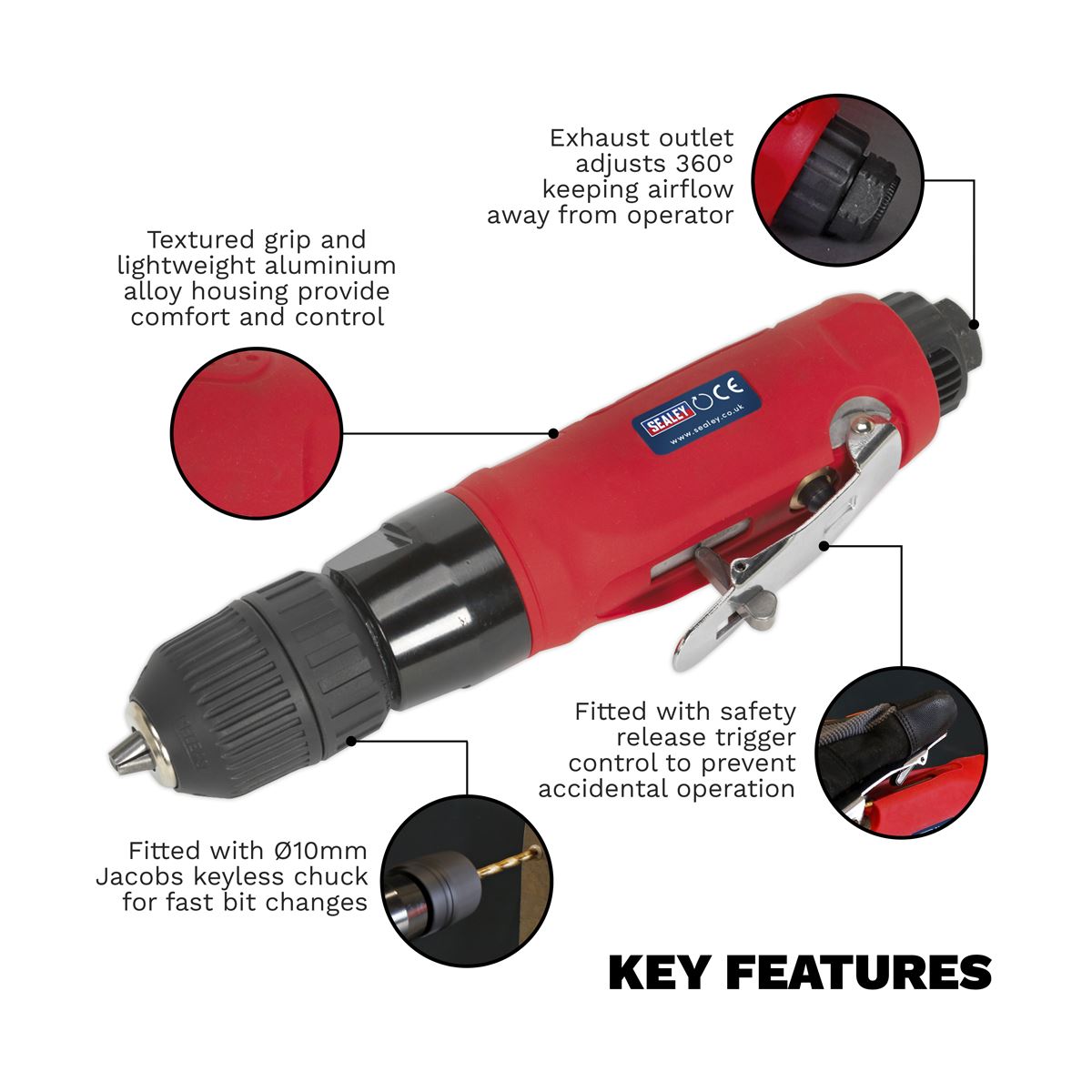 Generation Air Drill Straight with Ø10mm Keyless Chuck
