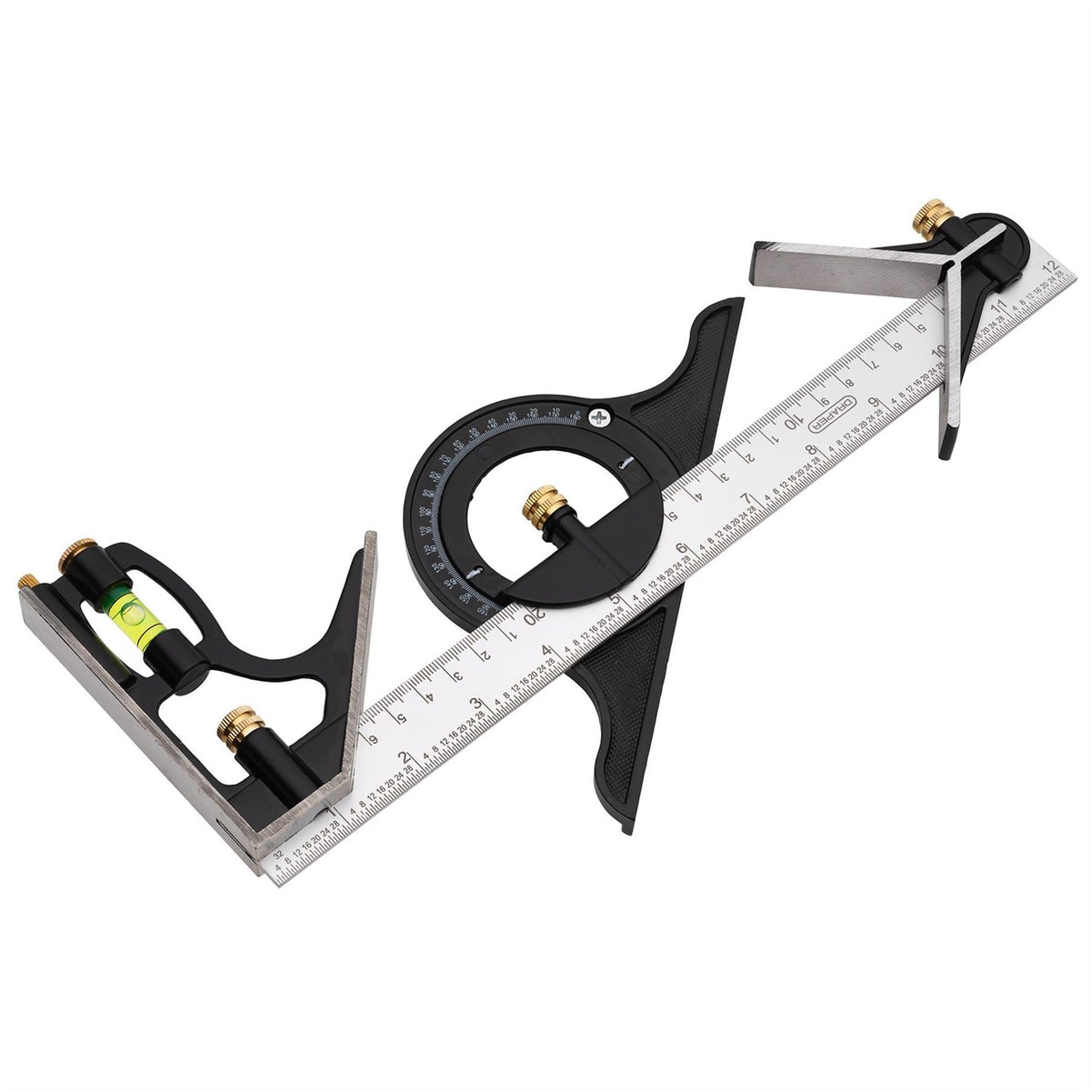 Draper Combination Square with Centre Head and Protractor 300mm 34704  White Rose Tools