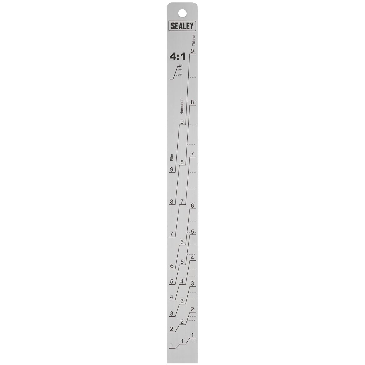 Sealey Aluminium Paint Mixing Measuring Stick 2:1/4:1 Ratio Double Sided 
