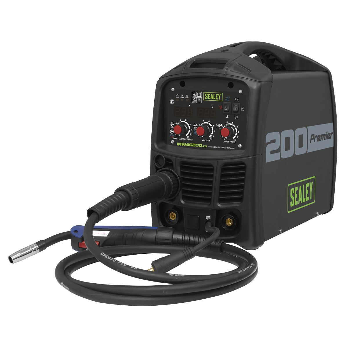 Sealey Premier Inverter Welder MIG, TIG & MMA 200A 