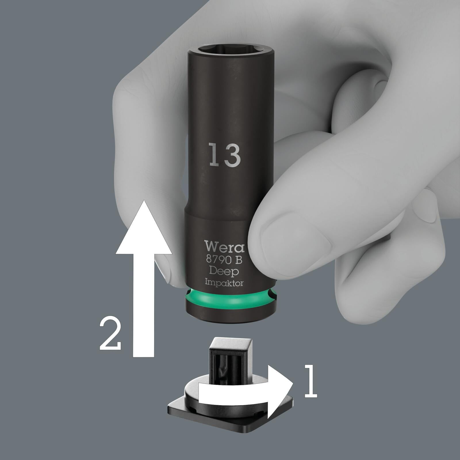 Wera Impact Socket Set Deep 3/8" Drive 8-24mm 14 Pieces 8790 B Impaktor Deep Set 1 in Case  White Rose Tools