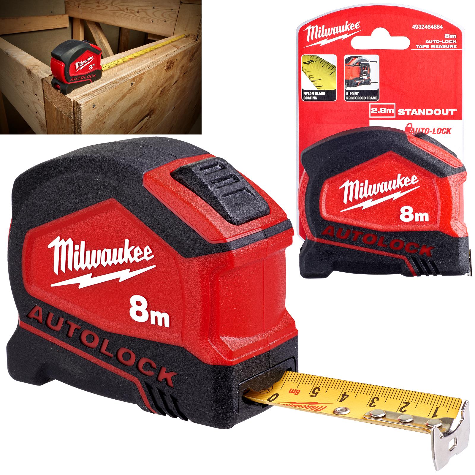 Milwaukee Tape Measure 8m Metric Autolock 25mm Blade Width 