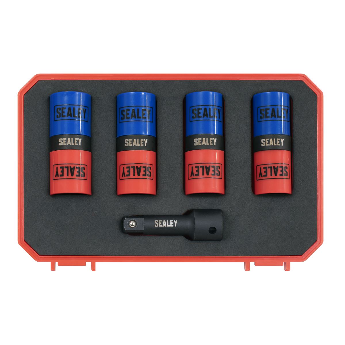 Sealey 5pc Double Ended Impact Socket Set 1/2"Sq Drive Alloy Wheel 18.5 x 19.5, 19 x 21, 21 x 21.5, 22 x 22.5mm  White Rose Tools
