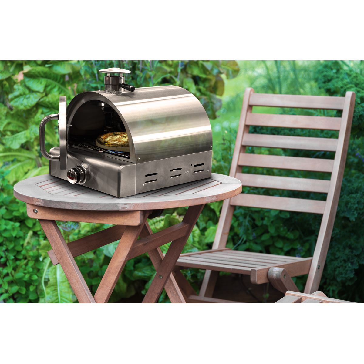Dellonda Outdoor Tabletop Gas Powered Pizza Oven with Temperature Display - DG104